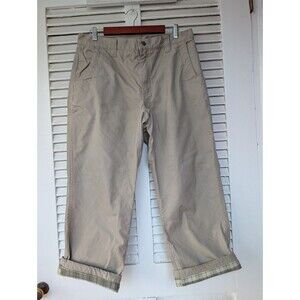 Mountain Khakis -Green Flannel Lined Khaki Pants-Beige-34x27.5